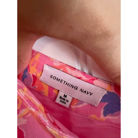 Something Navy Pink Floral One-Shoulder Mini Dress - Picture 4 of 5